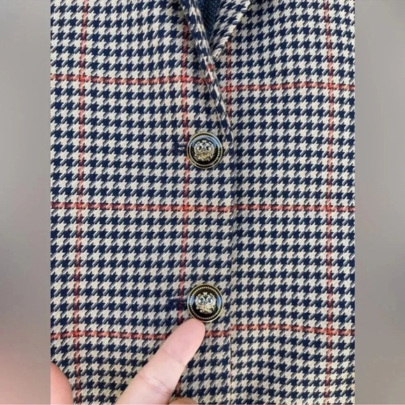 zara check gingham blazer jacket button size XS - Picture 2 of 16